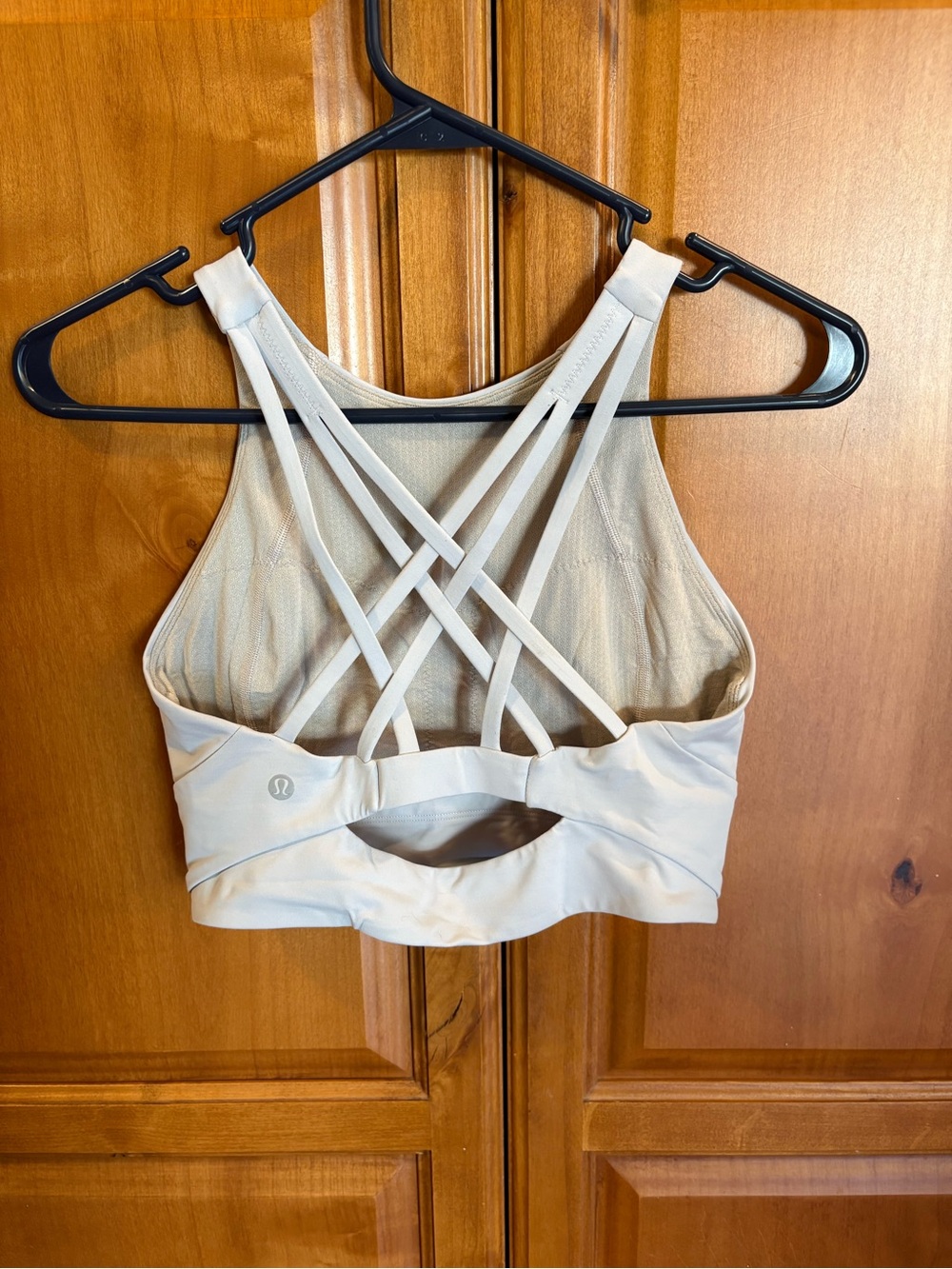 Lululemon Free To Be Serene High Neck Longline Sports Bra Off White Cream Size 6